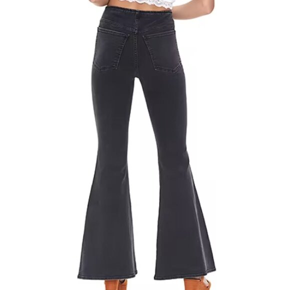 Forever 21 Juniors Womens Pull On Flare PantBlack Size M - Picture 3 of 4